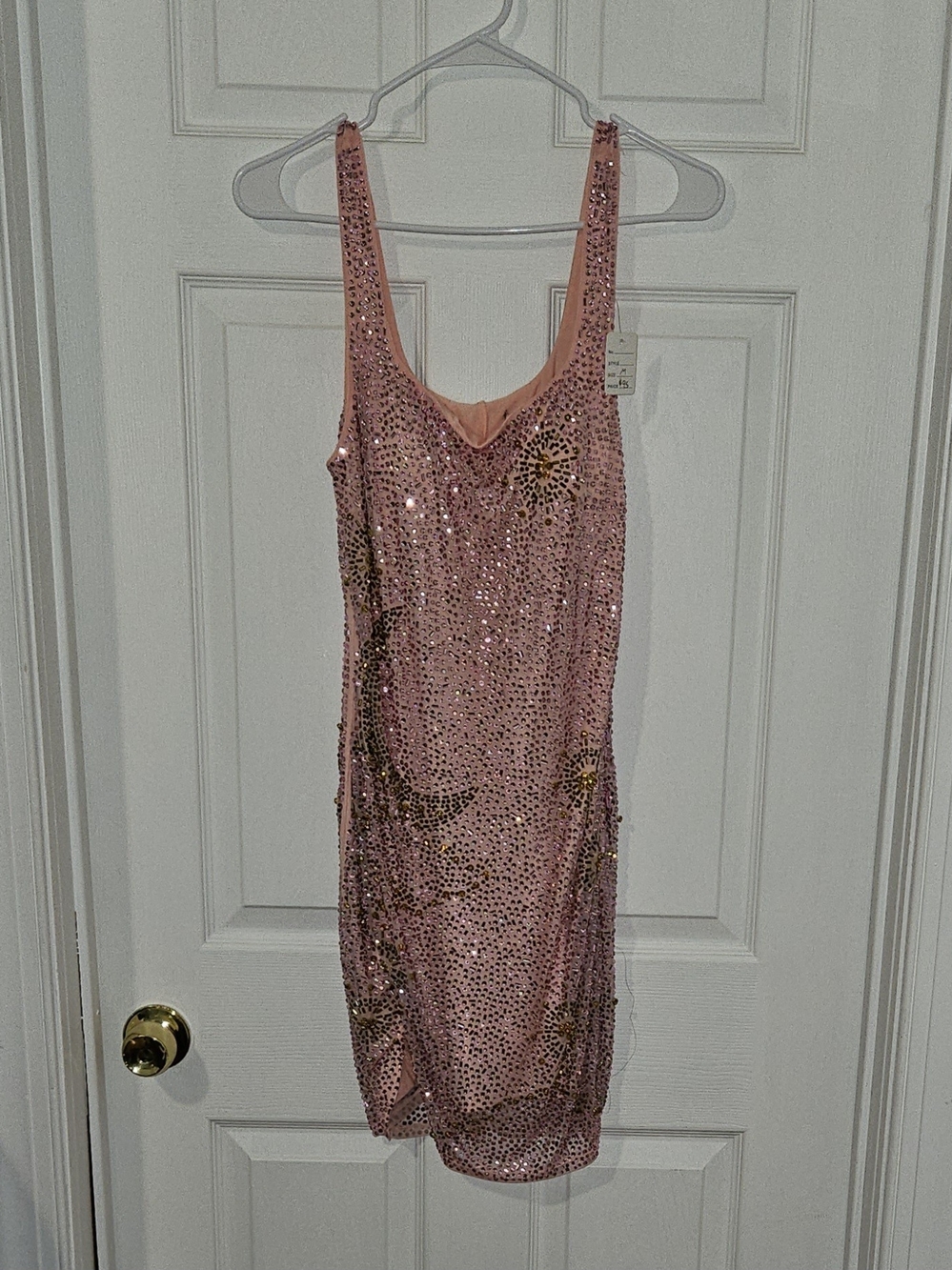 Pink Beaded Slip Dress